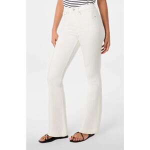 SPANX Sculpt ReDefine High Rise Flare Jeans Linen White 8 Shaping Tummy Control